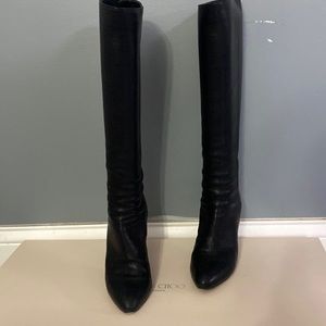 Jimmy chop leather knee high boots